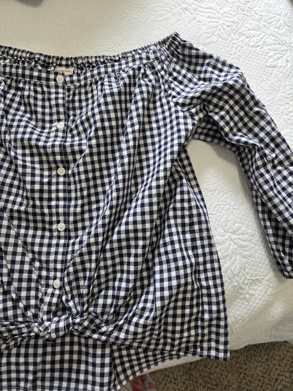 Merona Gingham Button-Front Top - Picture 4 of 6
